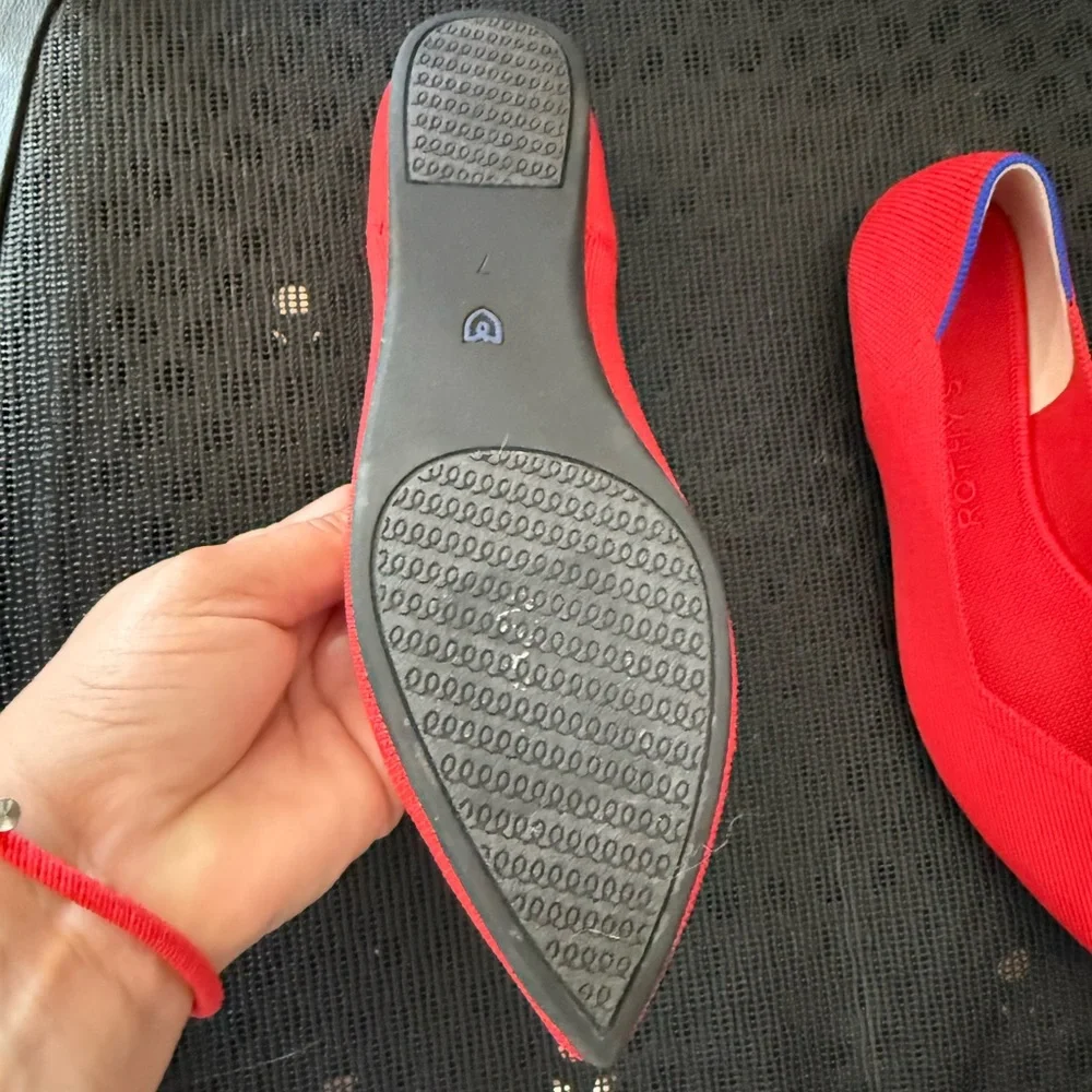Rothy's Red Pointed-Toe Women's Flats - Picture 5 of 7